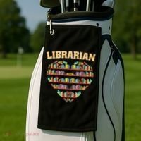 Librarian Books School Librarian Gift Golf Towel thumb 2