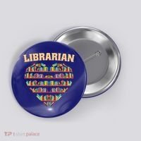 Librarian Books School Librarian Gift Button thumb 0