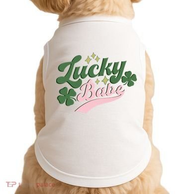 Lucky Babe Shamrock Retro Vintage St Patricks Day St Paddys Doggie Tank