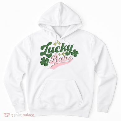 Lucky Babe Shamrock Retro Vintage St Patricks Day St Paddys Hoodie