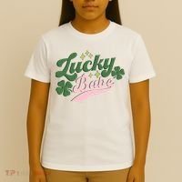 Lucky Babe Shamrock Retro Vintage St Patricks Day St Paddys T-Shirt thumb 4