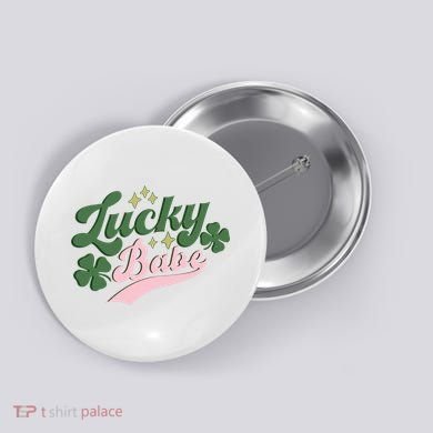 Lucky Babe Shamrock Retro Vintage St Patricks Day St Paddys Button