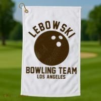 Lebowski Bowling Team Los Angeles Golf Towel thumb 1