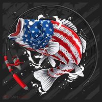 Largemouth Bass USA Flag Imprint Tumbler thumb 3