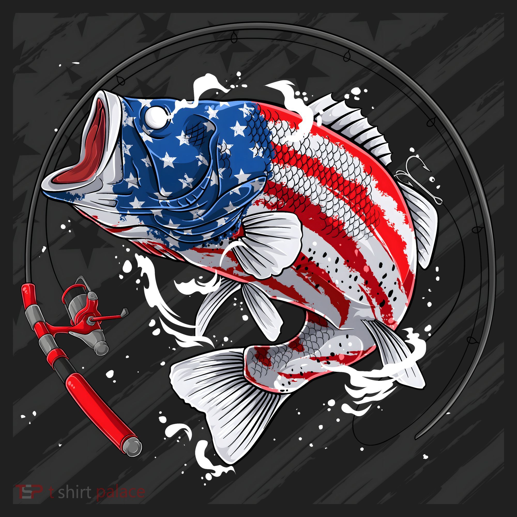 Largemouth Bass USA Flag Imprint Tumbler