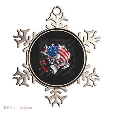 Largemouth Bass USA Flag Imprint Ornament