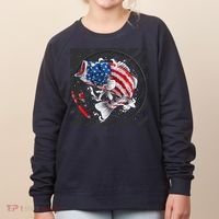 Largemouth Bass USA Flag Imprint Women's Sweatshirt thumb 0