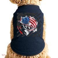 Largemouth Bass USA Flag Imprint Doggie Tank thumb 0