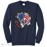 Largemouth Bass USA Flag Imprint Sweatshirt thumb 0