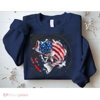 Largemouth Bass USA Flag Imprint Sweatshirt thumb 2