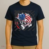 Largemouth Bass USA Flag Imprint T-Shirt thumb 3