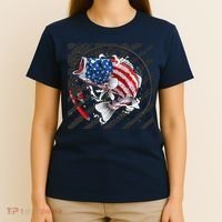 Largemouth Bass USA Flag Imprint T-Shirt thumb 4