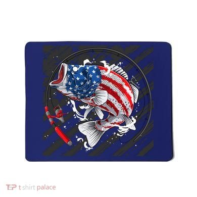 Largemouth Bass USA Flag Imprint Mousepad