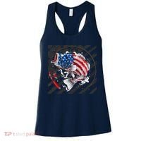 Largemouth Bass USA Flag Imprint Women's Tank Top thumb 0