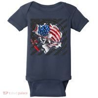 Largemouth Bass USA Flag Imprint Baby Bodysuit thumb 0