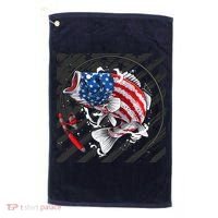 Largemouth Bass USA Flag Imprint Golf Towel thumb 0
