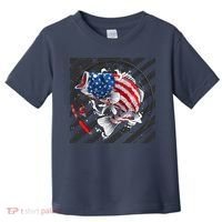 Largemouth Bass USA Flag Imprint Toddler T-Shirt thumb 0