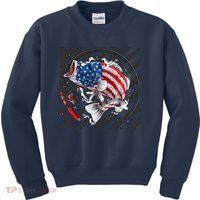 Largemouth Bass USA Flag Imprint Kids Sweatshirt thumb 0