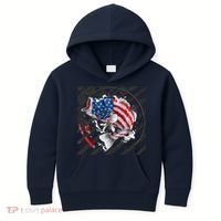 Largemouth Bass USA Flag Imprint Kids Hoodie thumb 0