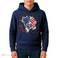 Largemouth Bass USA Flag Imprint Kids Hoodie thumb 4