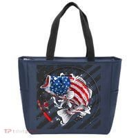 Largemouth Bass USA Flag Imprint Tote Bag thumb 0
