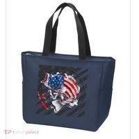 Largemouth Bass USA Flag Imprint Tote Bag thumb 3