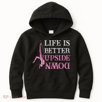 Life Better Upside Down Aerial Silk Aerialist Acrobatics Kids Hoodie thumb 0