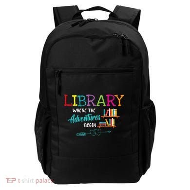 Library Books Where Adventure Begins Librarian Reader Backpack