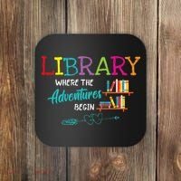 Library Books Where Adventure Begins Librarian Reader Coaster thumb 0
