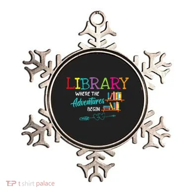Library Books Where Adventure Begins Librarian Reader Ornament