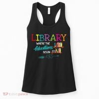 Library Books Where Adventure Begins Librarian Reader Women's Tank Top thumb 0