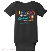 Library Books Where Adventure Begins Librarian Reader Baby Bodysuit thumb 0