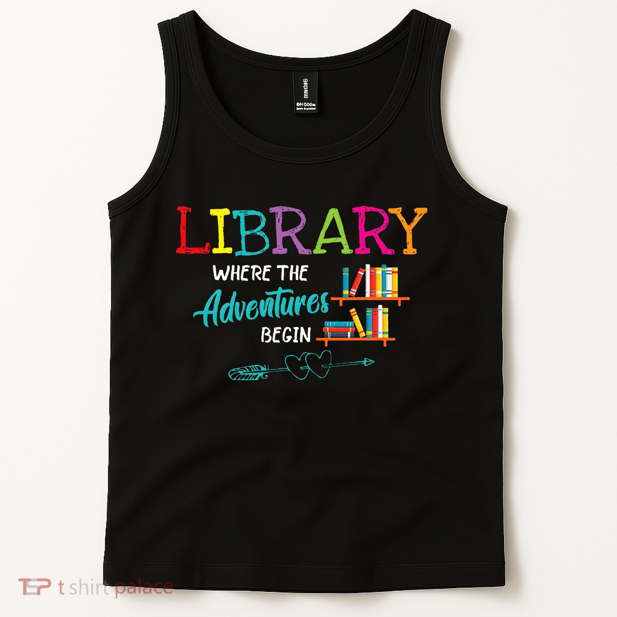 Library Books Where Adventure Begins Librarian Reader Tank Top