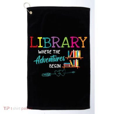 Library Books Where Adventure Begins Librarian Reader Golf Towel