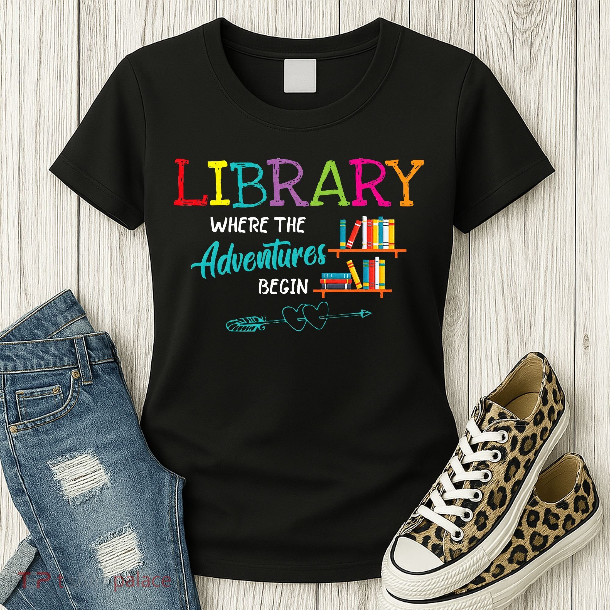 Library Books Where Adventure Begins Librarian Reader Women's T-Shirt