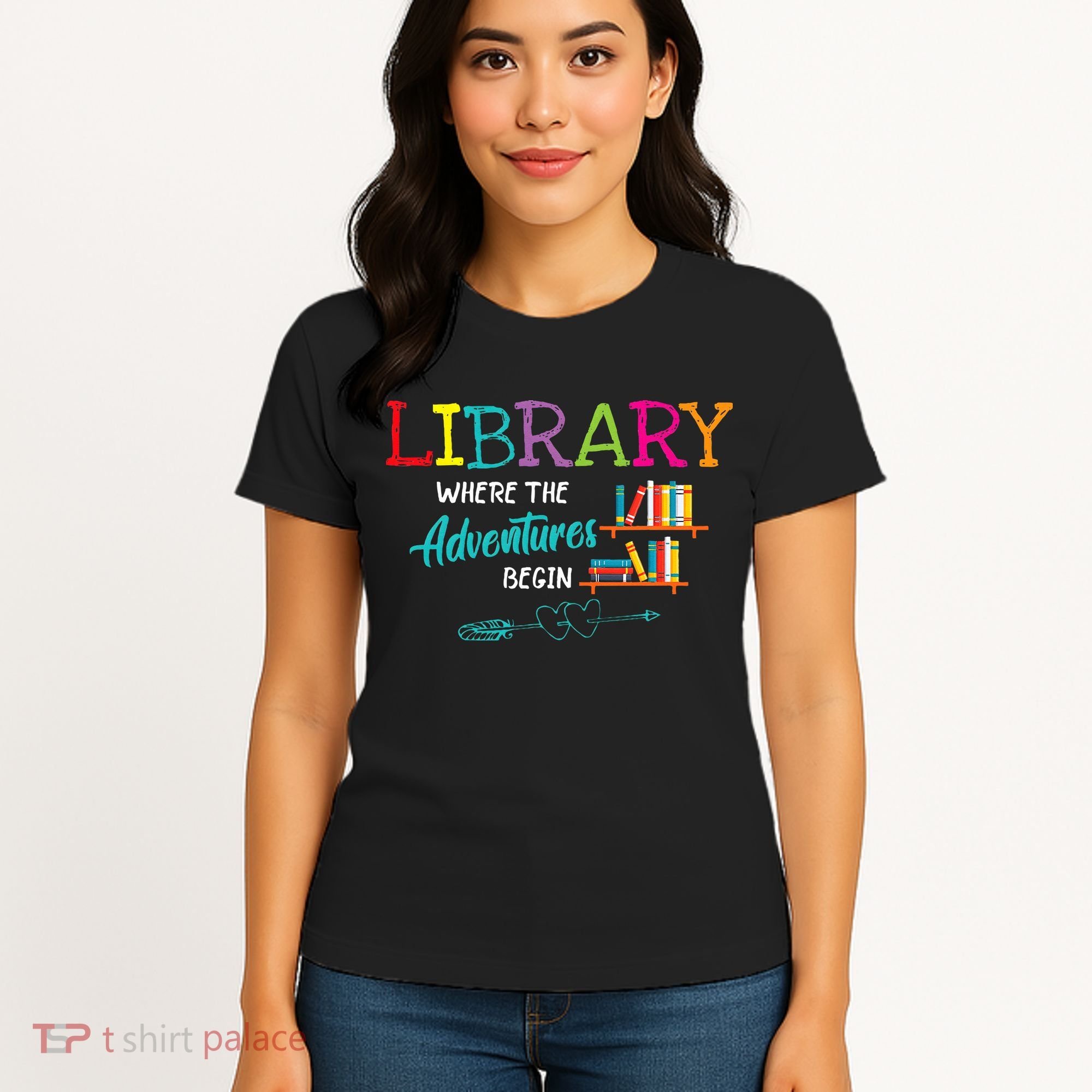 Library Books Where Adventure Begins Librarian Reader Women's T-Shirt
