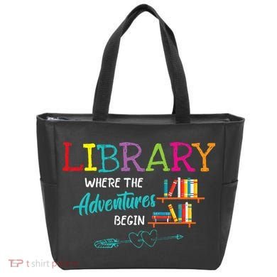Library Books Where Adventure Begins Librarian Reader Tote Bag