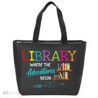 Library Books Where Adventure Begins Librarian Reader Tote Bag thumb 0