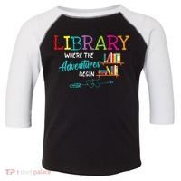 Library Books Where Adventure Begins Librarian Reader Toddler Fine Jersey T-Shirt thumb 0
