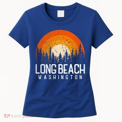 Long Beach Washington Wa Cute Gift Retro 70s 80s Vintage Gift Women's T-Shirt