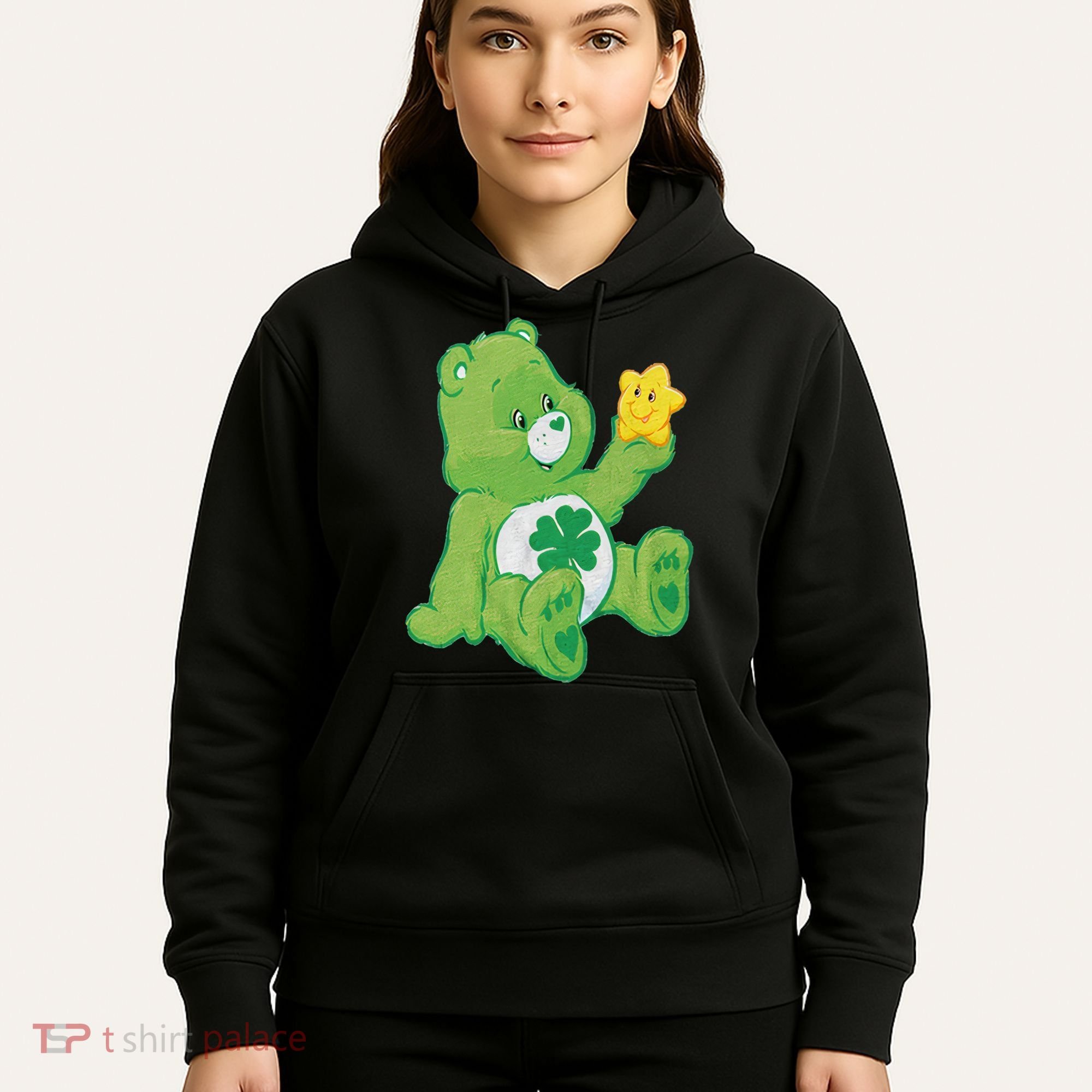 Lucky Bear With Star Saint Patrick's Day Irish Shamrock Cute Funny Hoodie