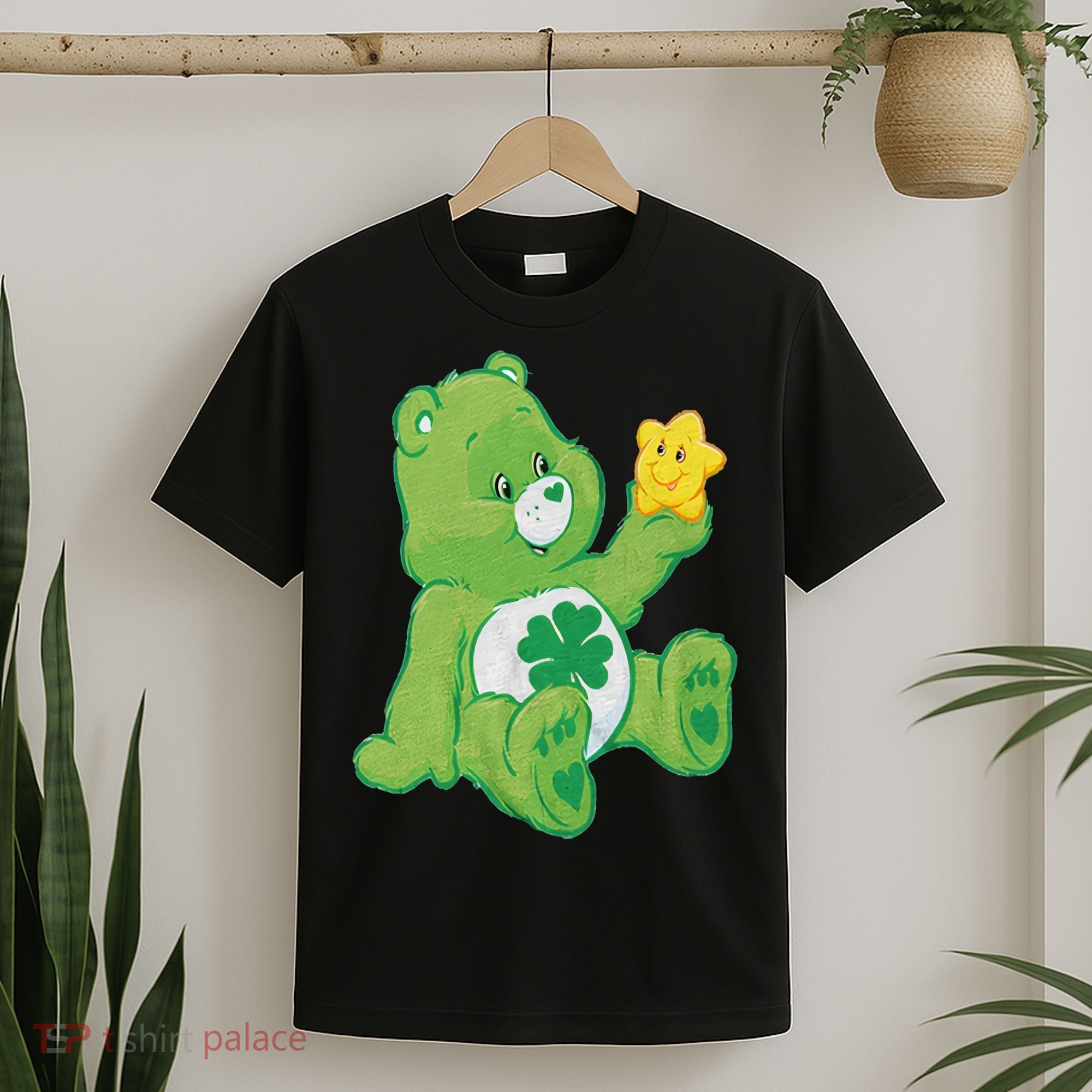 Lucky Bear With Star Saint Patrick's Day Irish Shamrock Cute Funny T-Shirt