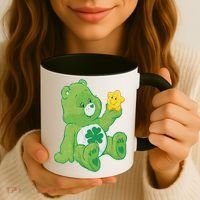 Lucky Bear With Star Saint Patrick's Day Irish Shamrock Cute Funny Coffee Mug thumb 3