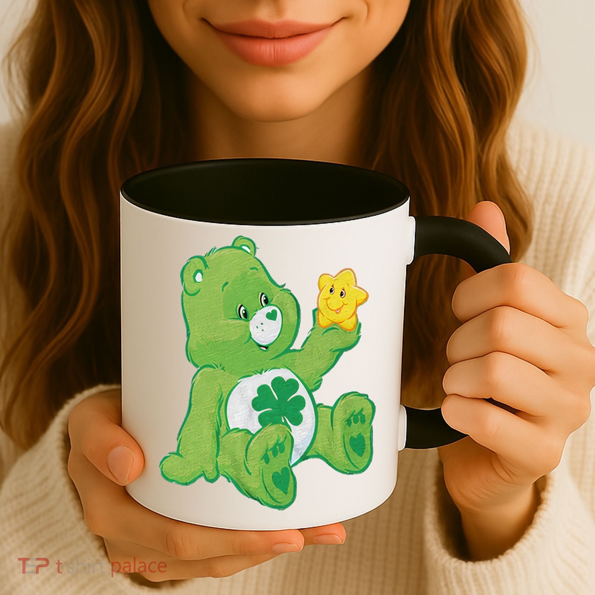 Lucky Bear With Star Saint Patrick's Day Irish Shamrock Cute Funny Coffee Mug