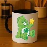 Lucky Bear With Star Saint Patrick's Day Irish Shamrock Cute Funny Coffee Mug thumb 4