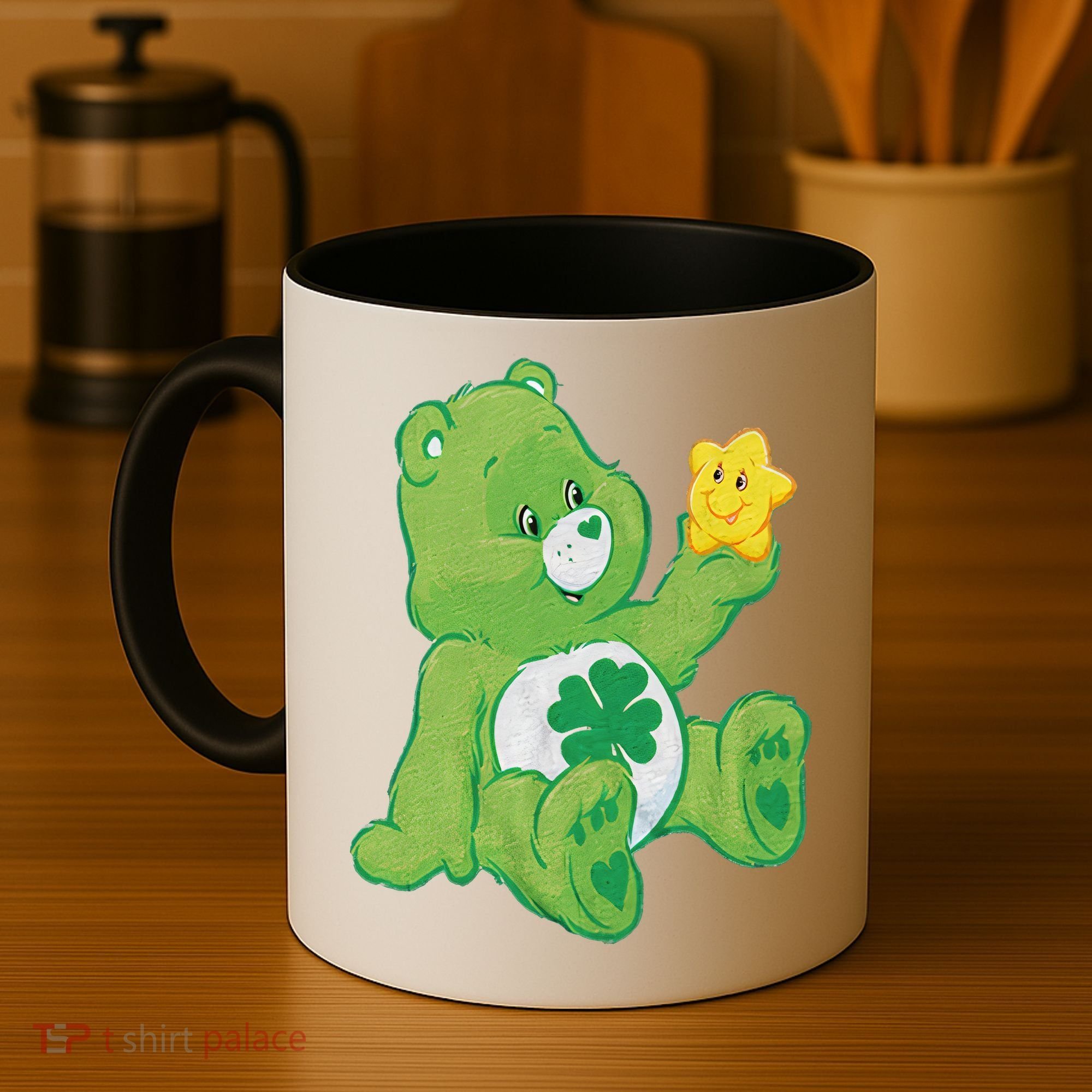 Lucky Bear With Star Saint Patrick's Day Irish Shamrock Cute Funny Coffee Mug