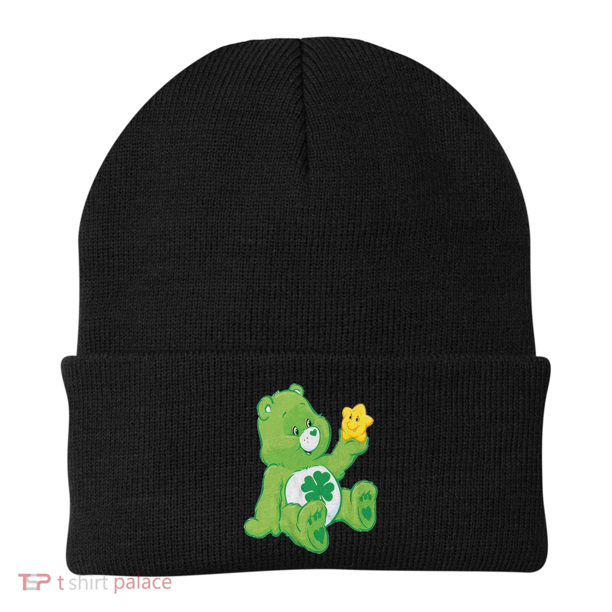 Lucky Bear With Star Saint Patrick's Day Irish Shamrock Cute Funny Beanie