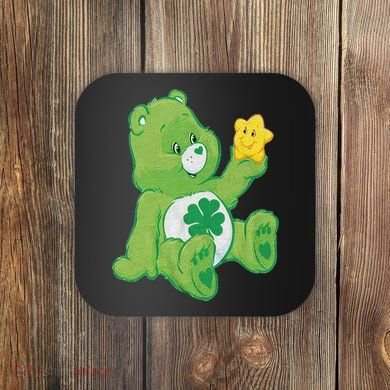 Lucky Bear With Star Saint Patrick's Day Irish Shamrock Cute Funny Coaster