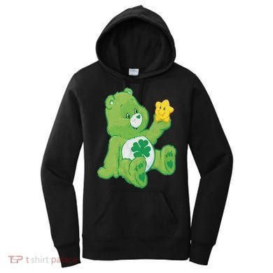Lucky Bear With Star Saint Patrick's Day Irish Shamrock Cute Funny Women's Hoodie
