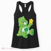 Lucky Bear With Star Saint Patrick's Day Irish Shamrock Cute Funny Women's Tank Top thumb 0